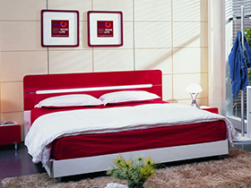 喜慶紅色時尚軟床