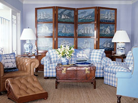 屏风VS山水画 15张中式沙发背景墙图片