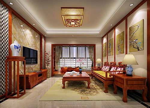 中式客厅装修效果图  营造中式风情