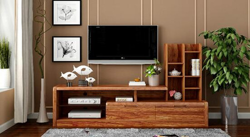 实木电视柜效果图  2021客厅电视柜案例欣赏