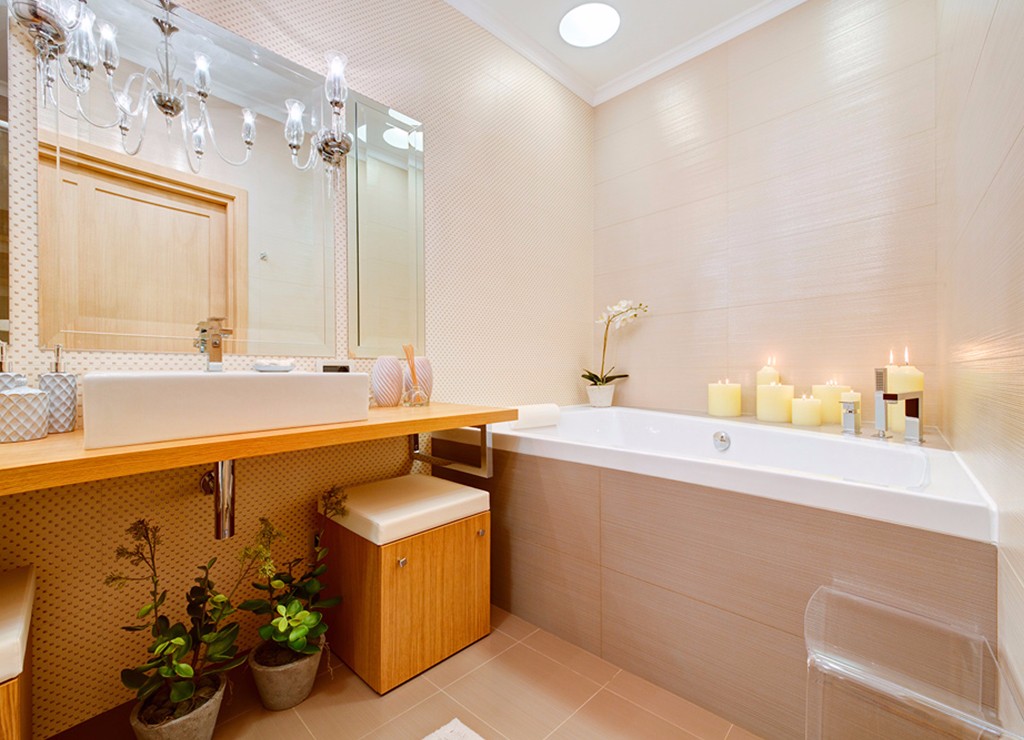 公寓装修,140平米以上装修,15-20万装修,卫生间,混搭风格,浴缸,米色