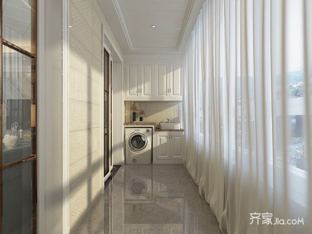 150㎡三居欧式风格阳台装修效果图5/7