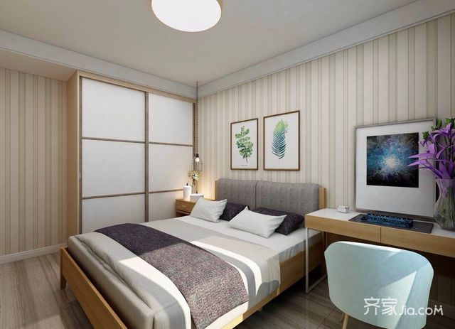 小户型北欧一居卧室装修效果图1/4