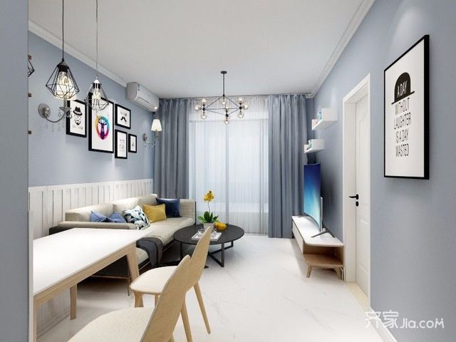 小户型宜家风格一居客厅装修效果图5/5
