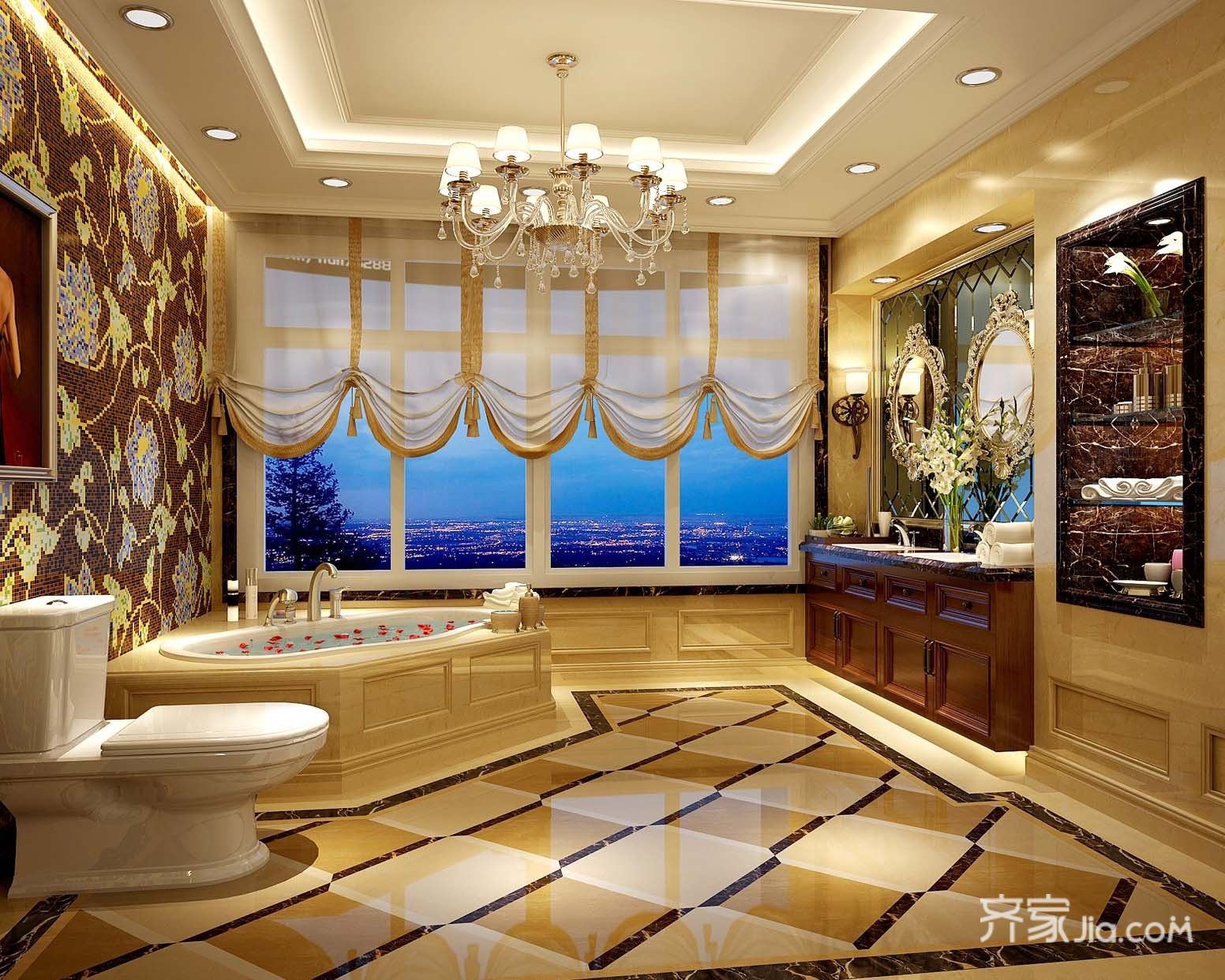 大户型欧式豪华别墅卫生间装修效果图  /   大户型奢华风格欧式