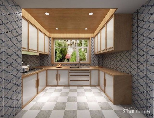日式风格三居室厨房装修效果图4/8