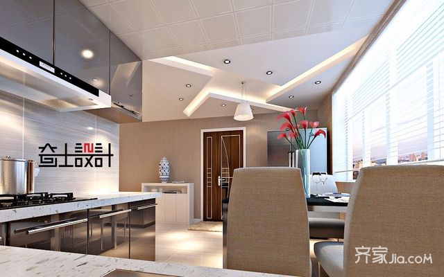 90㎡现代简约复式装修厨房效果图2/6
