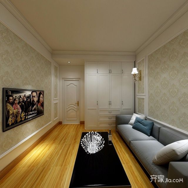 一居室小户型混搭客厅装修效果图4/4
