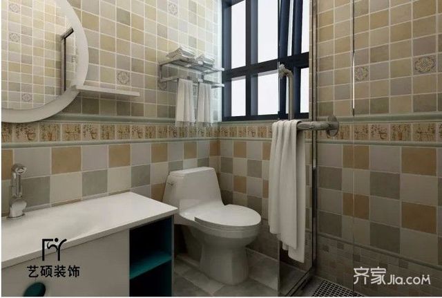 大户型美式复式装修卫生间效果图3/4