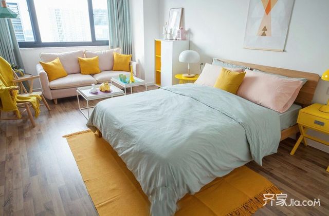 一居室小户型北欧风装修床品搭配图8/8