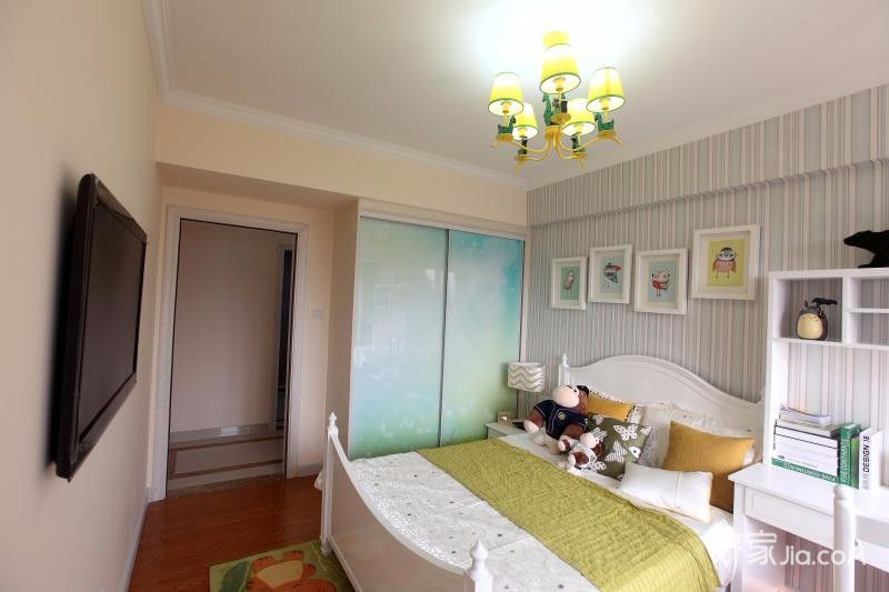 装修效果图 家居美图 三米设计简约风格公寓富裕型卧室卧室墙床