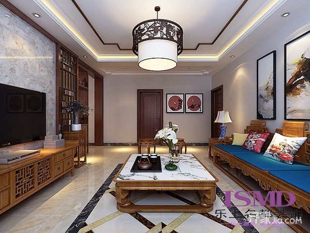 三居室中式风格装修客厅效果图3/7
