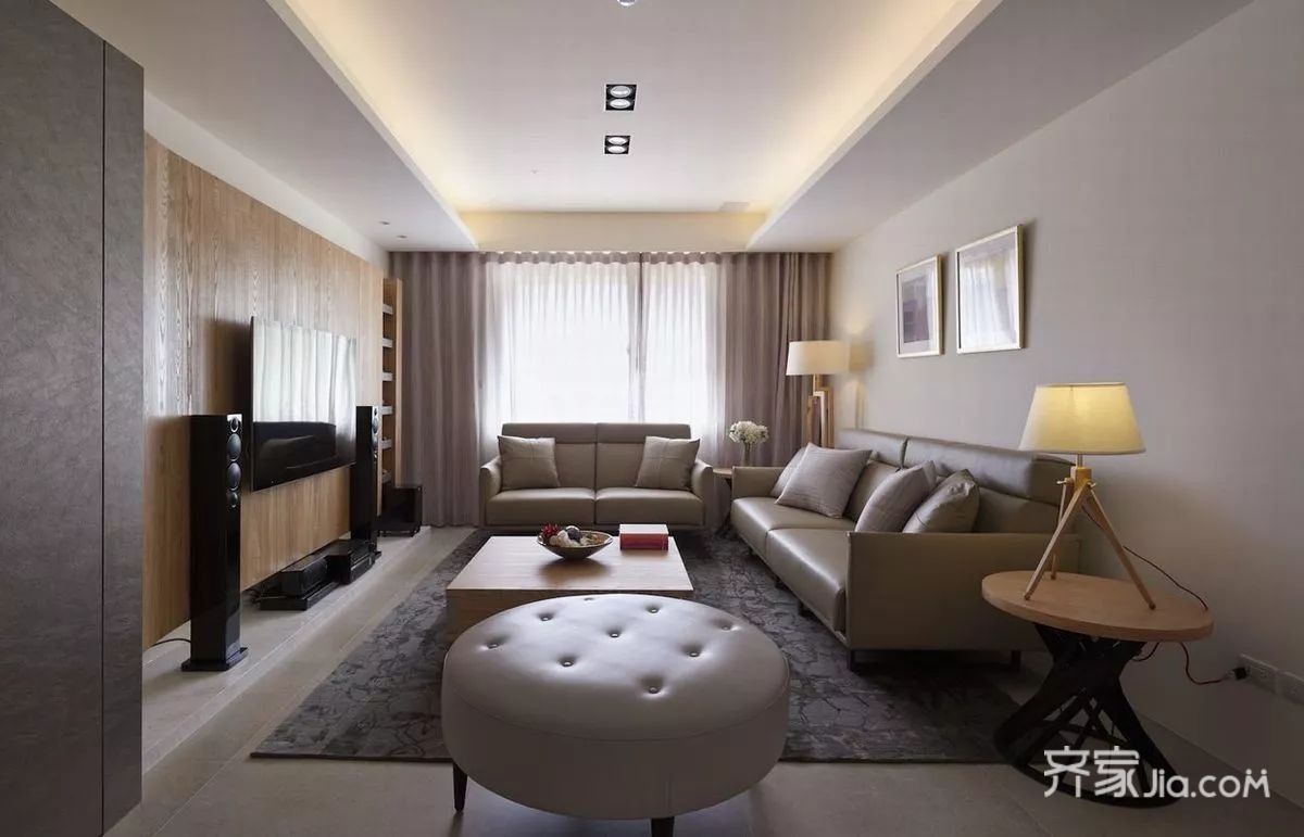 经济型装修,二居室装修,60平米装修,简约风格,客厅,灰色,沙发背景墙