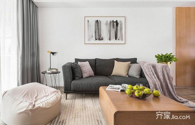 60平宜家风格装修客厅布局图1/4