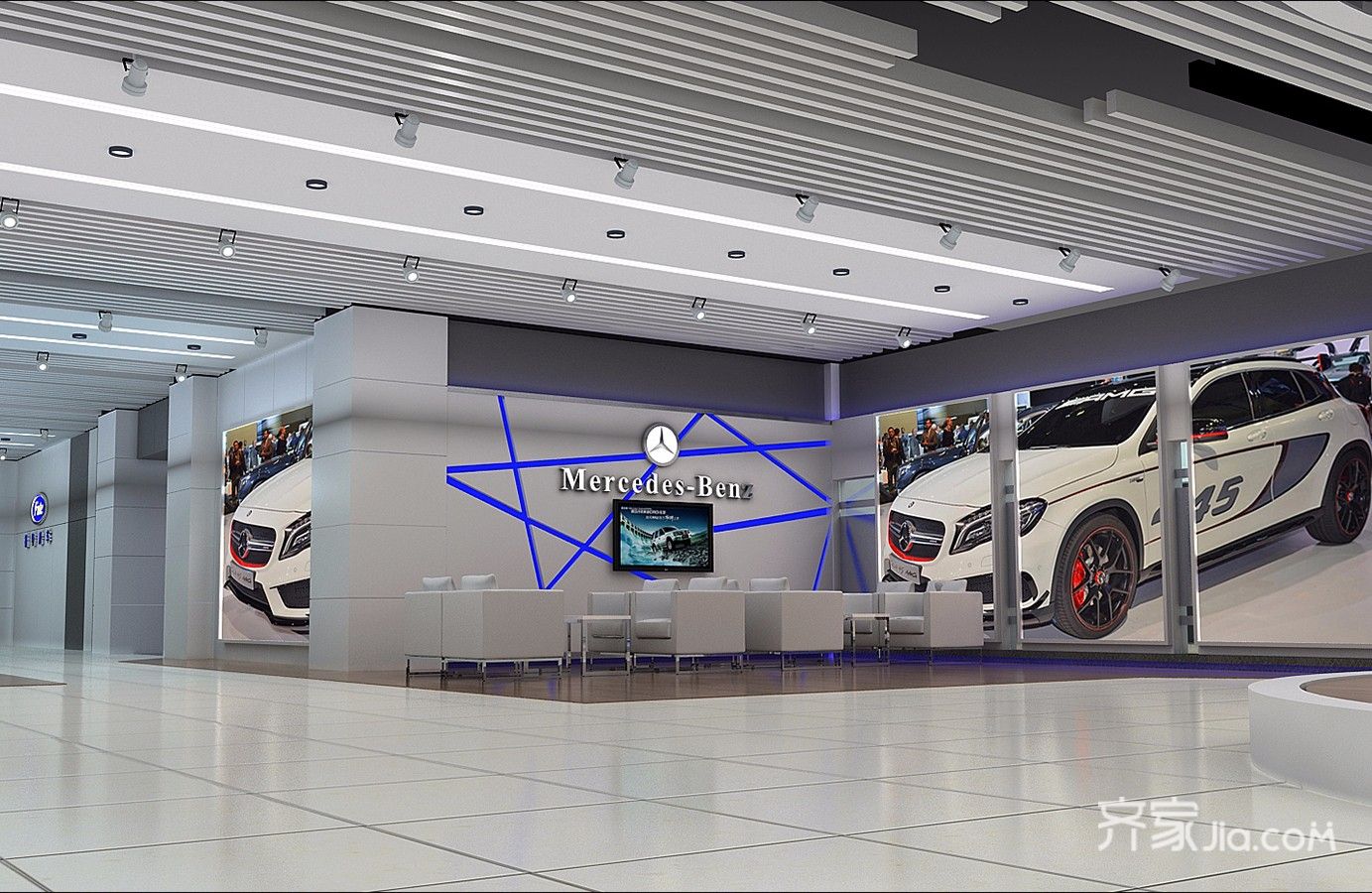 亚运车市庆红奔驰房车展厅