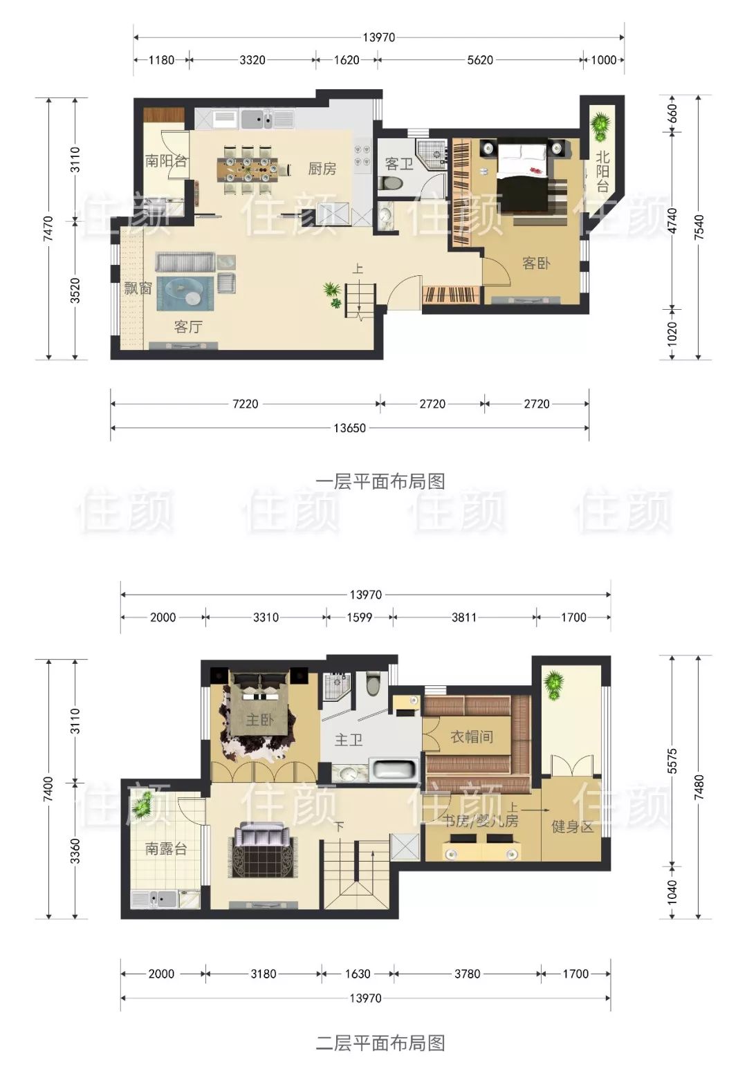 打通上下两套独立二手房,花70w让150㎡的家看起来比别墅还别墅!