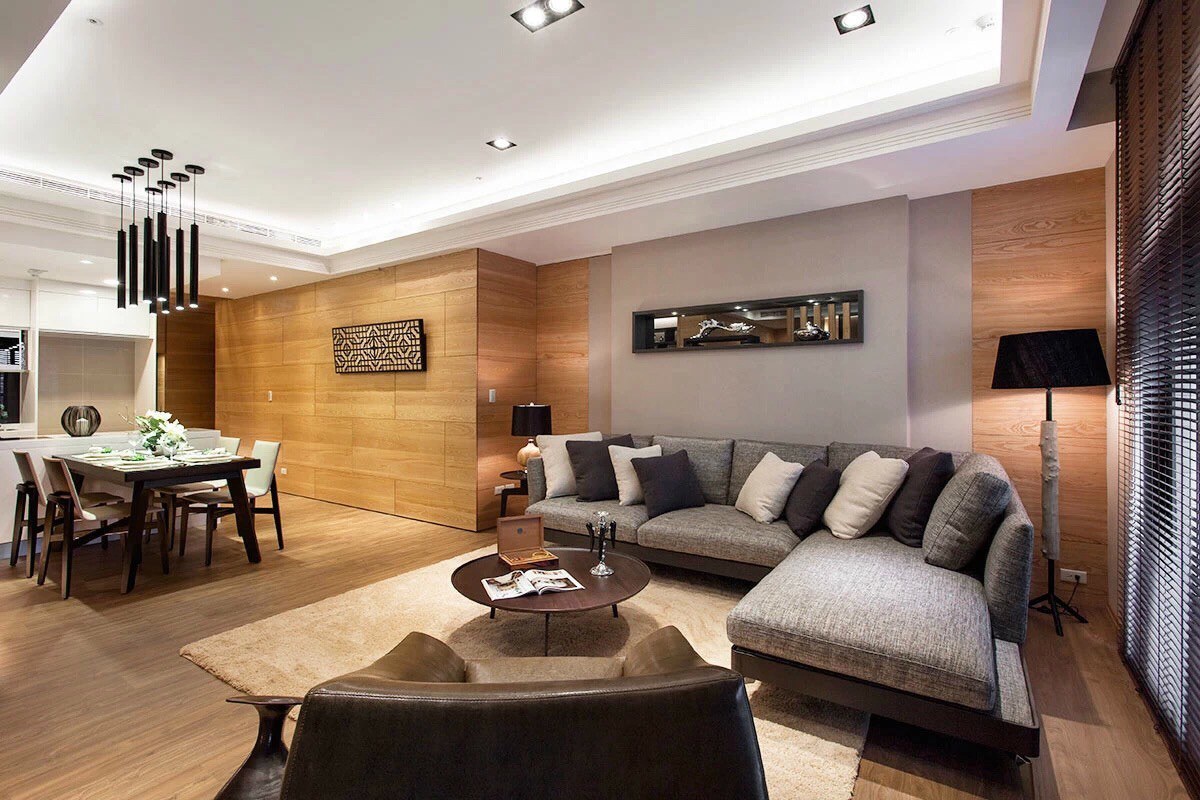 三居室装修,10-15万装修,110平米装修,现代简约风格,沙发,沙发背景墙