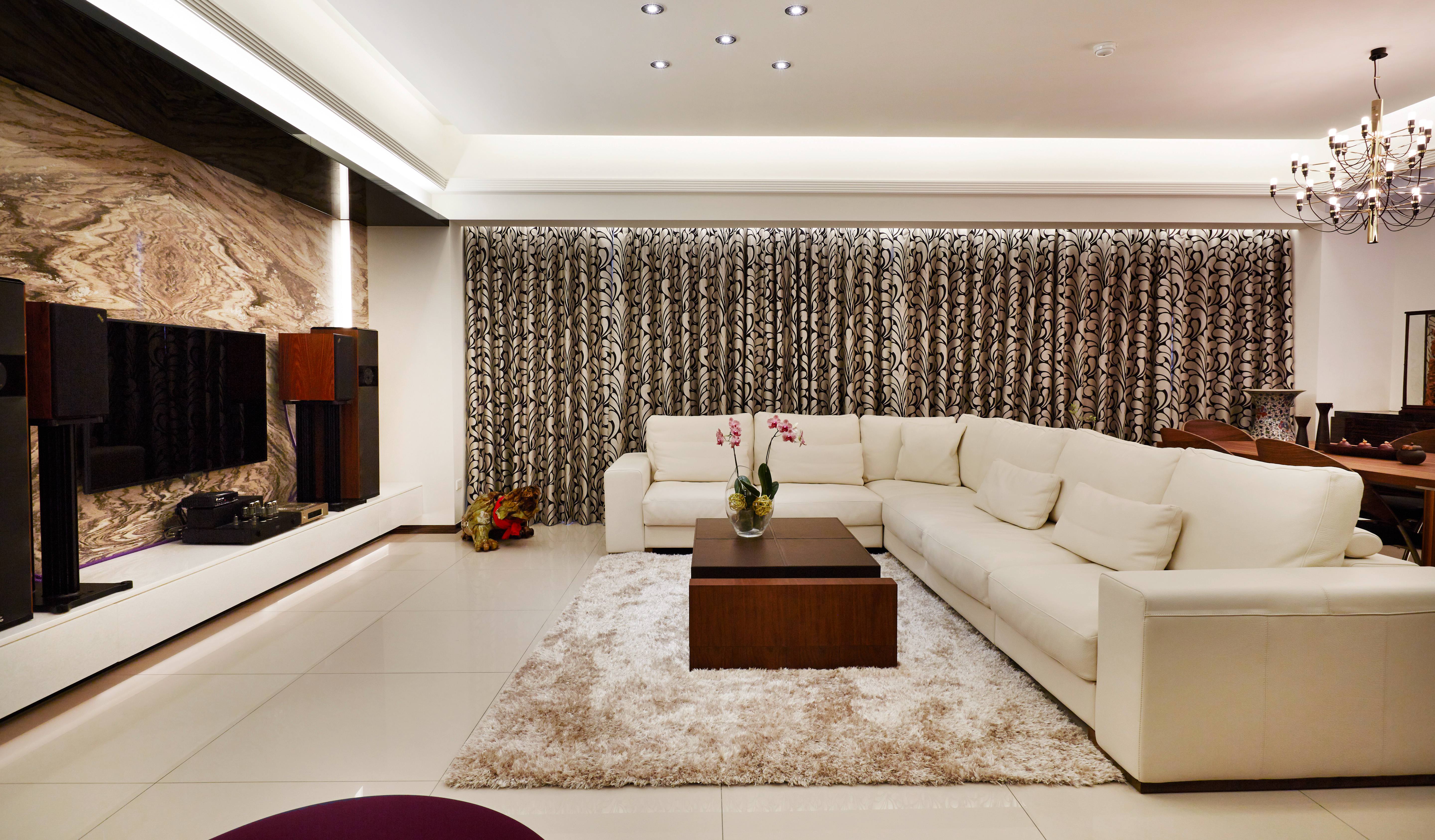 新古典风格,130平米装修,三居室装修,15-20万装修,沙发,窗帘