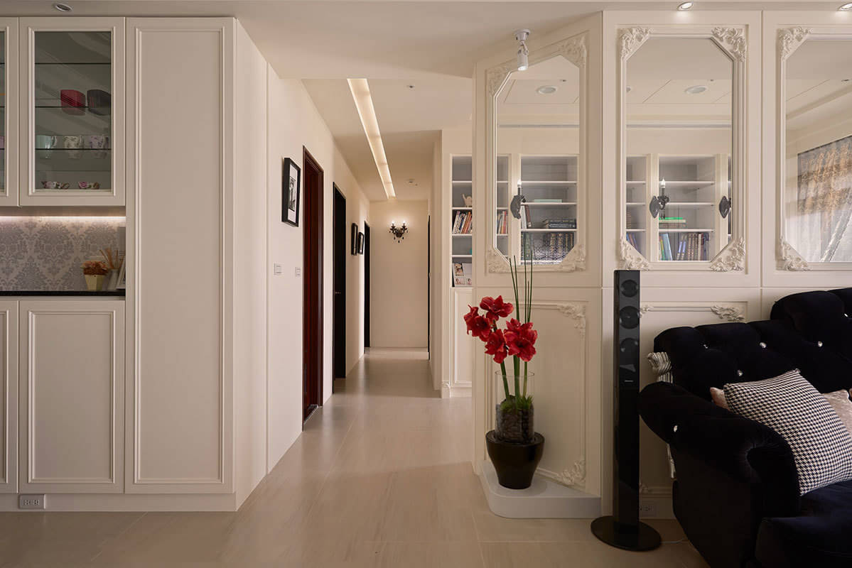三居室装修,15-20万装修,130平米装修,新古典风格,白色
