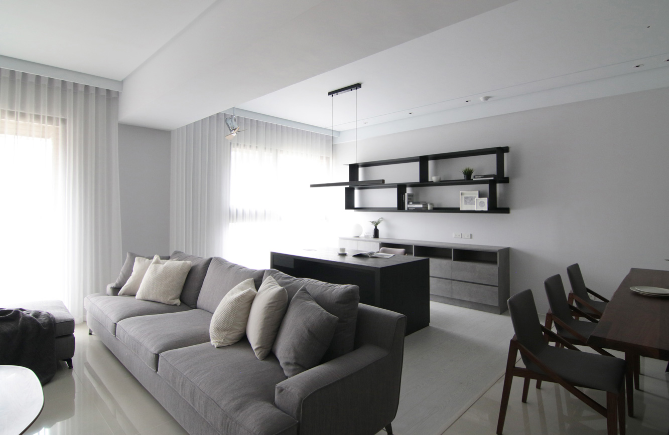 100平米装修,二居室装修,10-15万装修,现代简约风格,灰色,沙发
