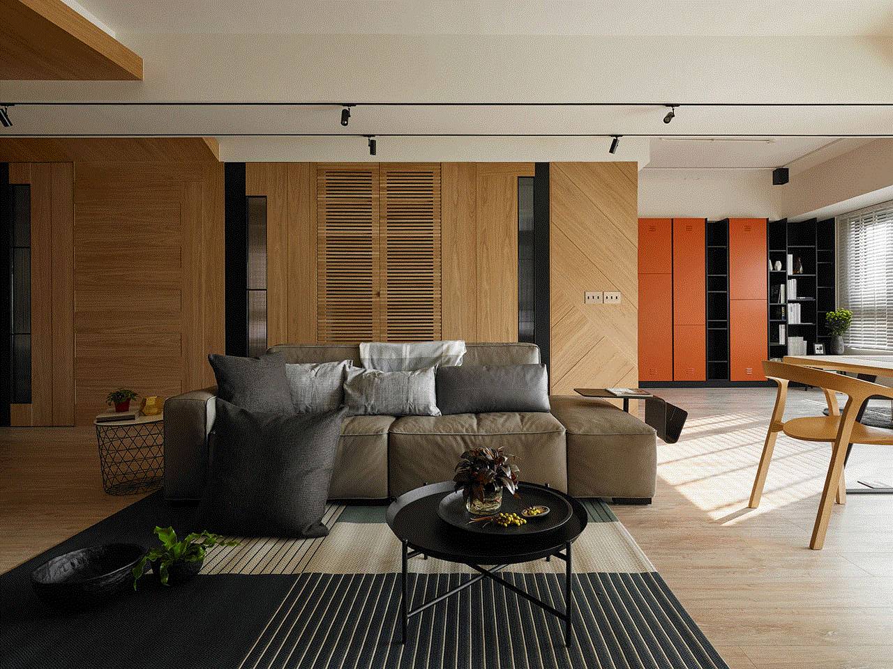三居室装修,130平米装修,10-15万装修,混搭风格,客厅,沙发,原木色