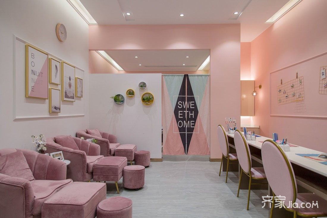 粉色少女系美甲店