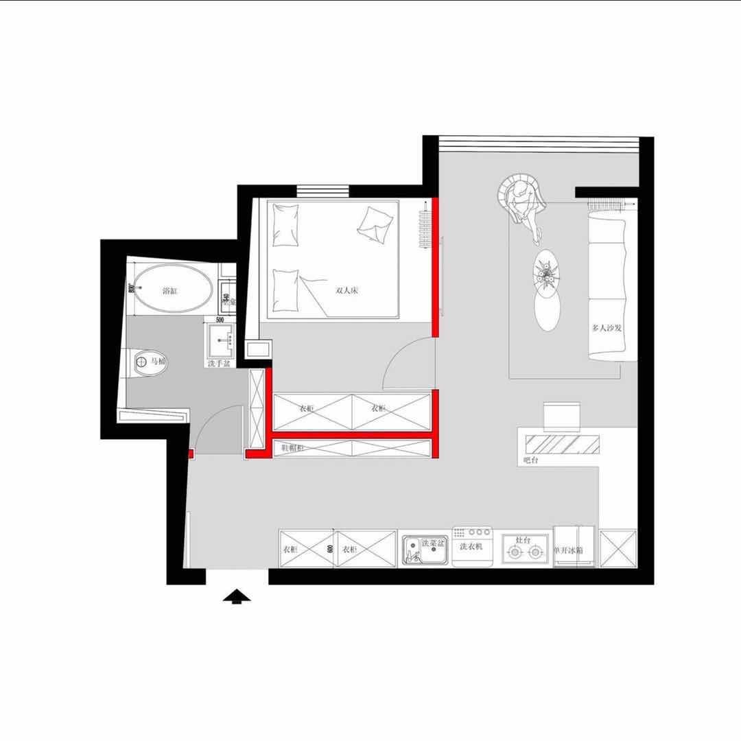 一居室装修效果套图_一居室家装设计案例_一居室装修图册-保驾护航装修网户型专区