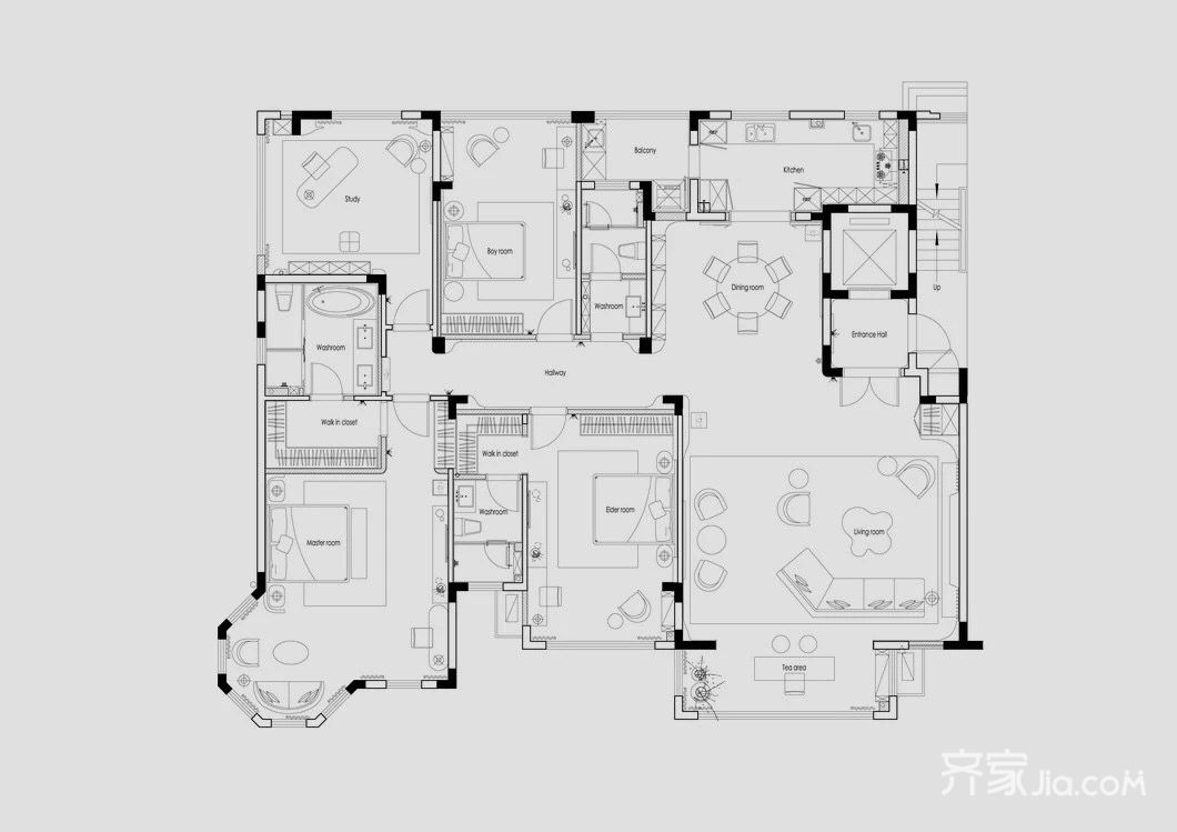 12万200平米现代大平层装修效果图,华润城一期现代轻奢风格装修案例