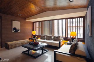 日式风格公寓温馨沙发背景墙设计图