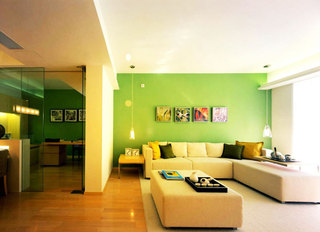 简约风格简洁绿色简约客厅装潢