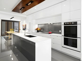 现代简约风格简洁黑白厨房橱柜安装图