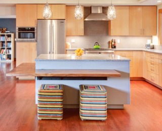 现代简约风格温馨暖色调厨房吧台设计