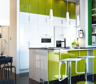 现代简约风格大气绿色厨房橱柜设计
