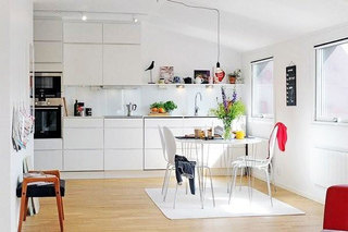 欧式风格简洁白色厨房橱柜定制