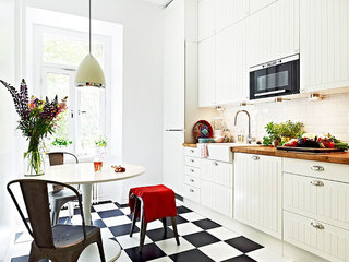 欧式风格简洁白色厨房橱柜设计图