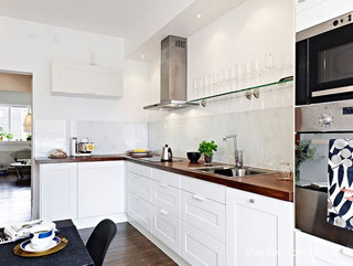 欧式风格白色厨房橱柜安装图