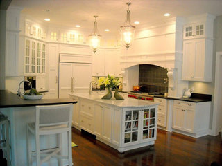 欧式风格简洁白色厨房灯光效果图