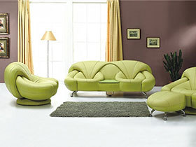绿色皮艺沙发3图展示