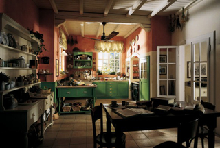 田园风格浪漫绿色厨房橱柜订做