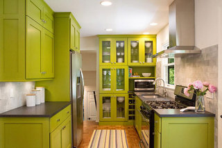 简约风格舒适绿色厨房橱柜设计图纸
