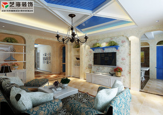 地中海风格简洁客厅设计