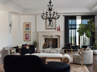 简约风格简洁黑白客厅沙发效果图