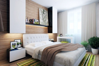 现代简约风格实用卧室卧室背景墙装修效果图