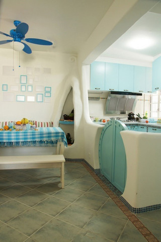 地中海风格浪漫蓝色厨房橱柜设计图纸