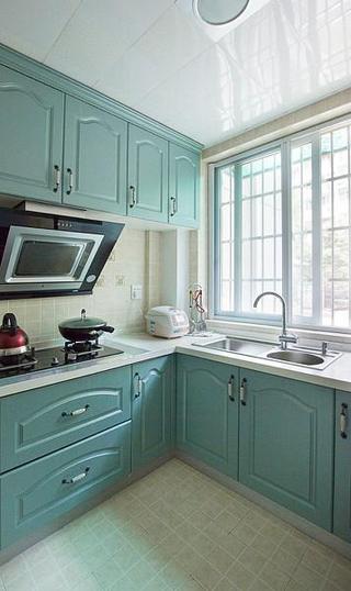地中海风格小清新蓝色厨房橱柜定做