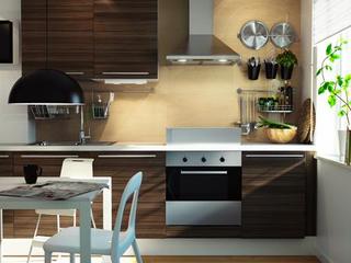 宜家风格简洁褐色厨房橱柜订做