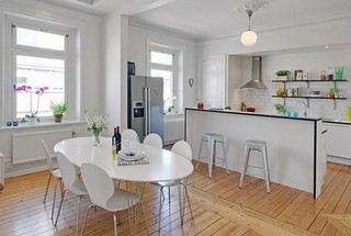 宜家风格简洁白色厨房橱柜效果图
