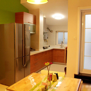 宜家风格简洁黄色厨房橱柜效果图