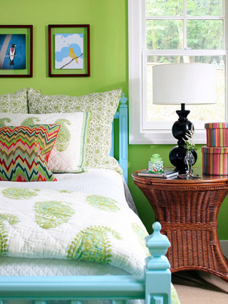 欧式风格舒适绿色卧室改造