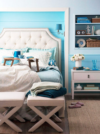 欧式风格舒适蓝色卧室改造